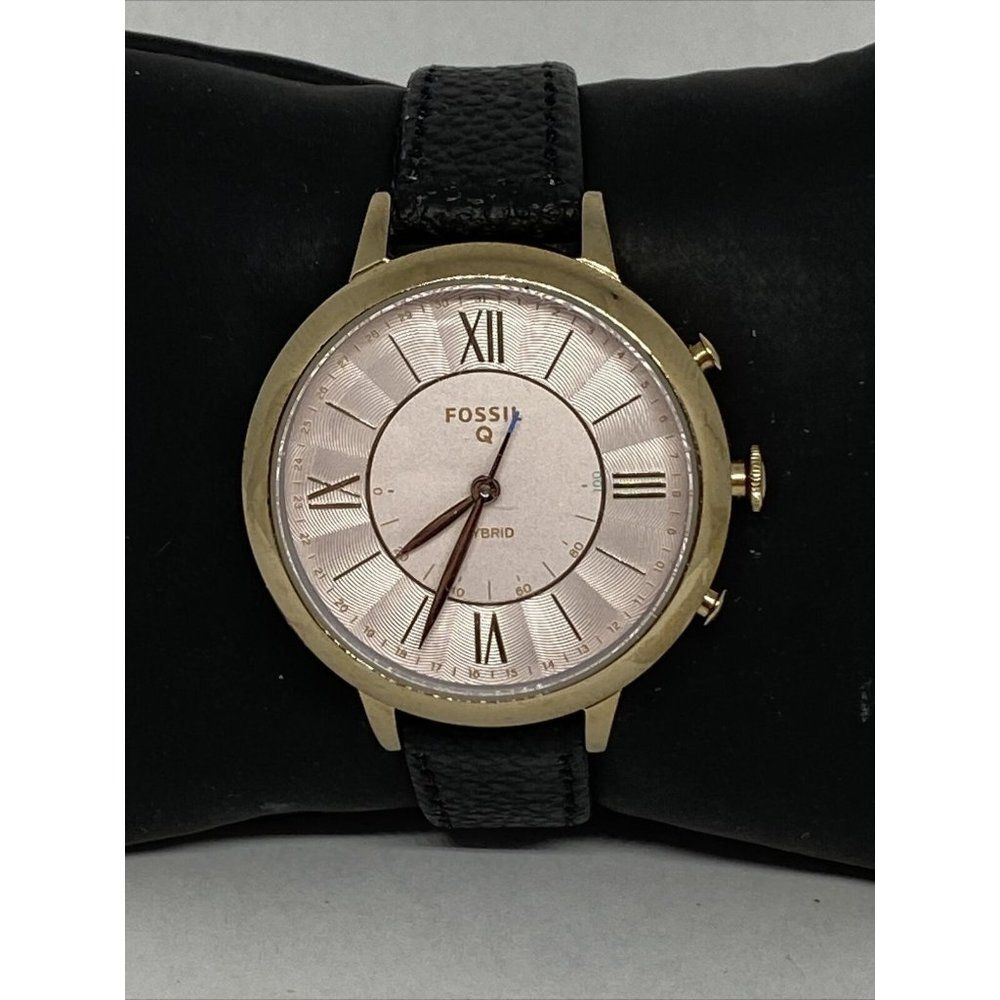 Fossil FTW5025 Women's Black Leather Pink Analog D
